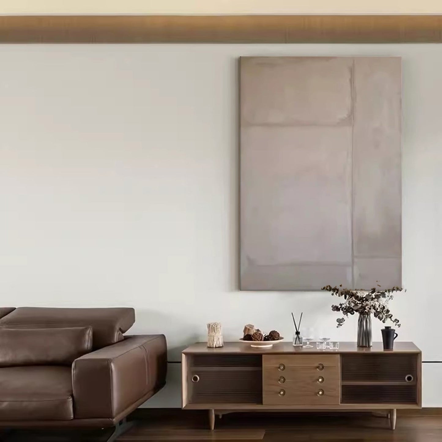 Elegant Minimalist Geometric Oil Painting for Modern Home Décor