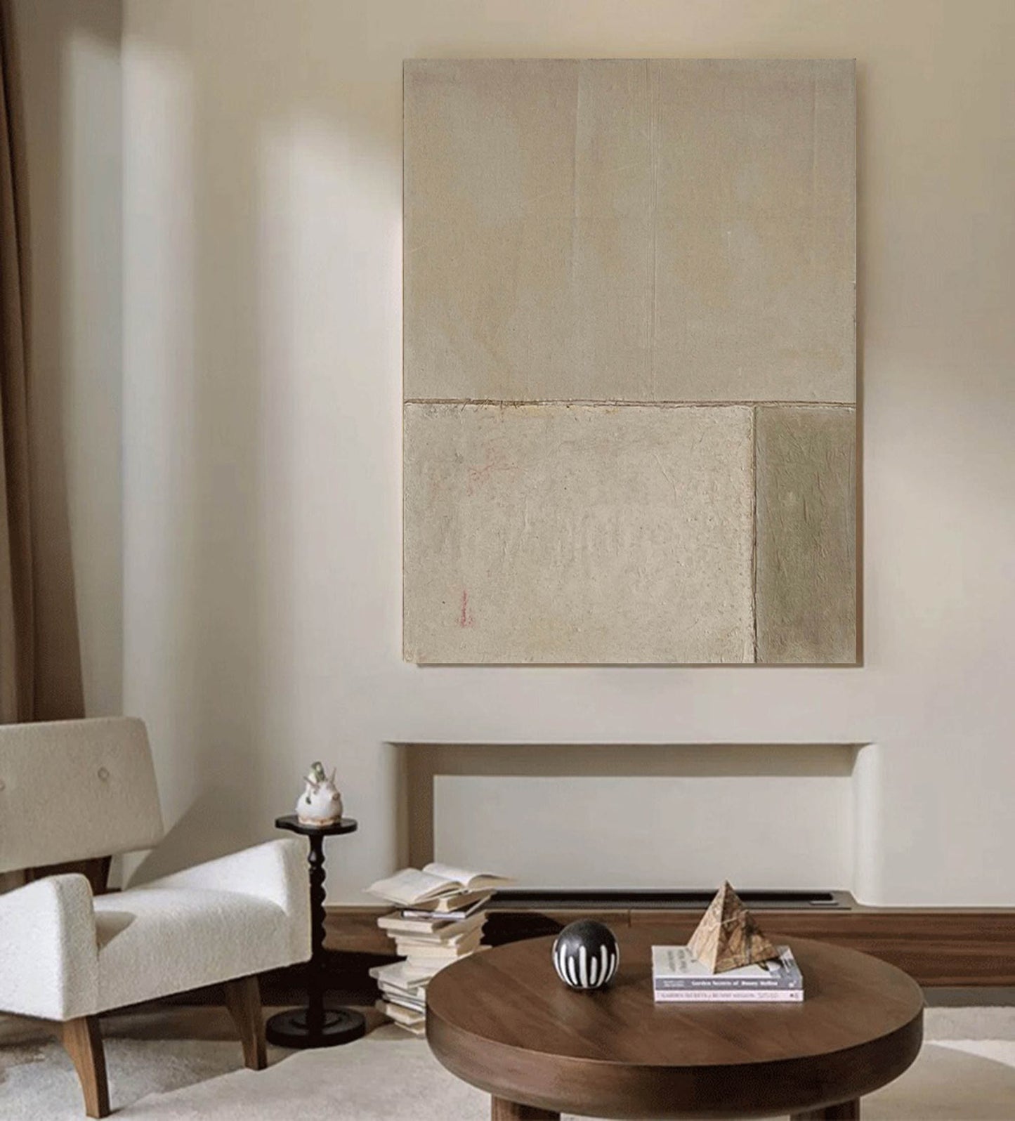Contemporary Minimalist Geometric Oil Painting for Modern Home Decor