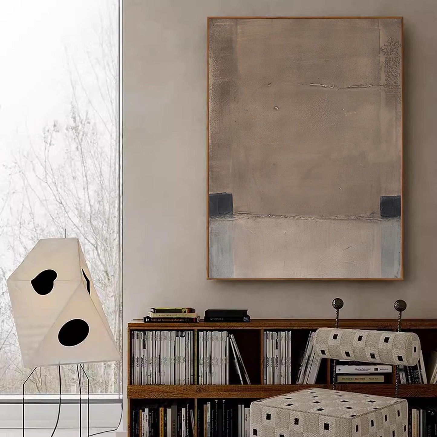 Contemporary Minimalist Abstract Oil Painting for Modern Home Decor