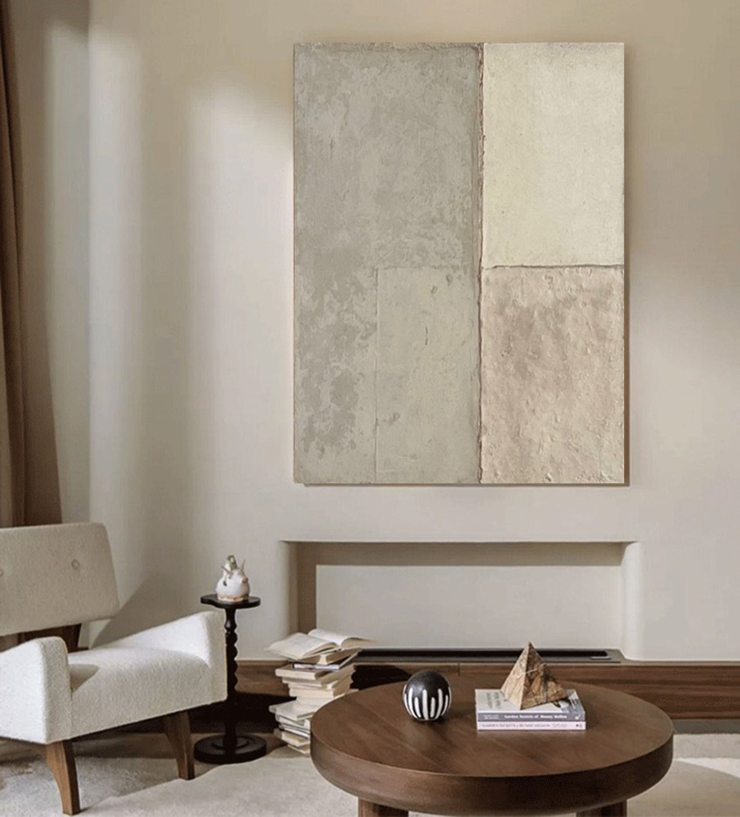 Contemporary Minimalist Geometric Oil Painting for Modern Home Decor