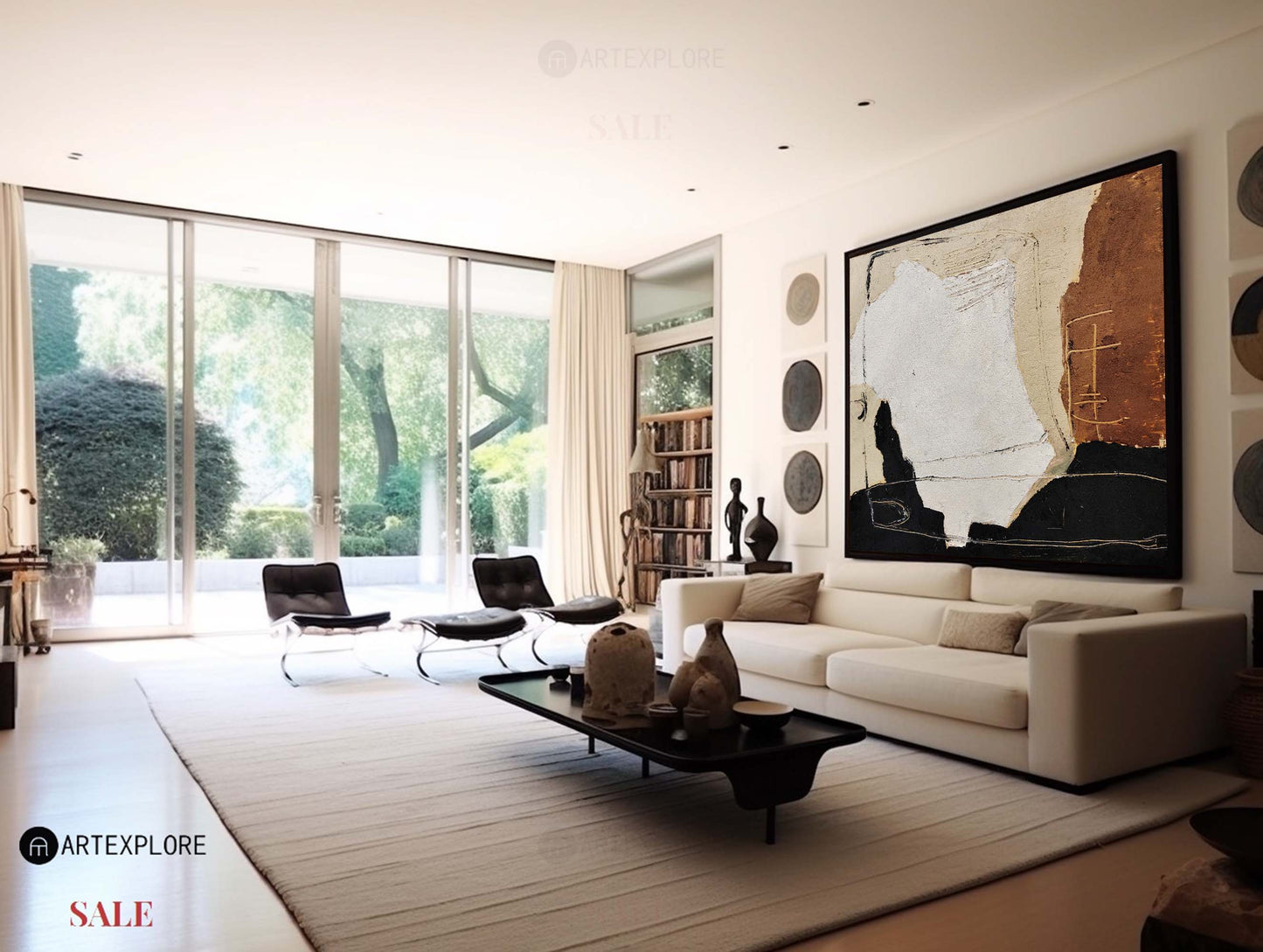 Contemporary Black and Brown Abstract Oil Painting for Modern Art Enthusiasts