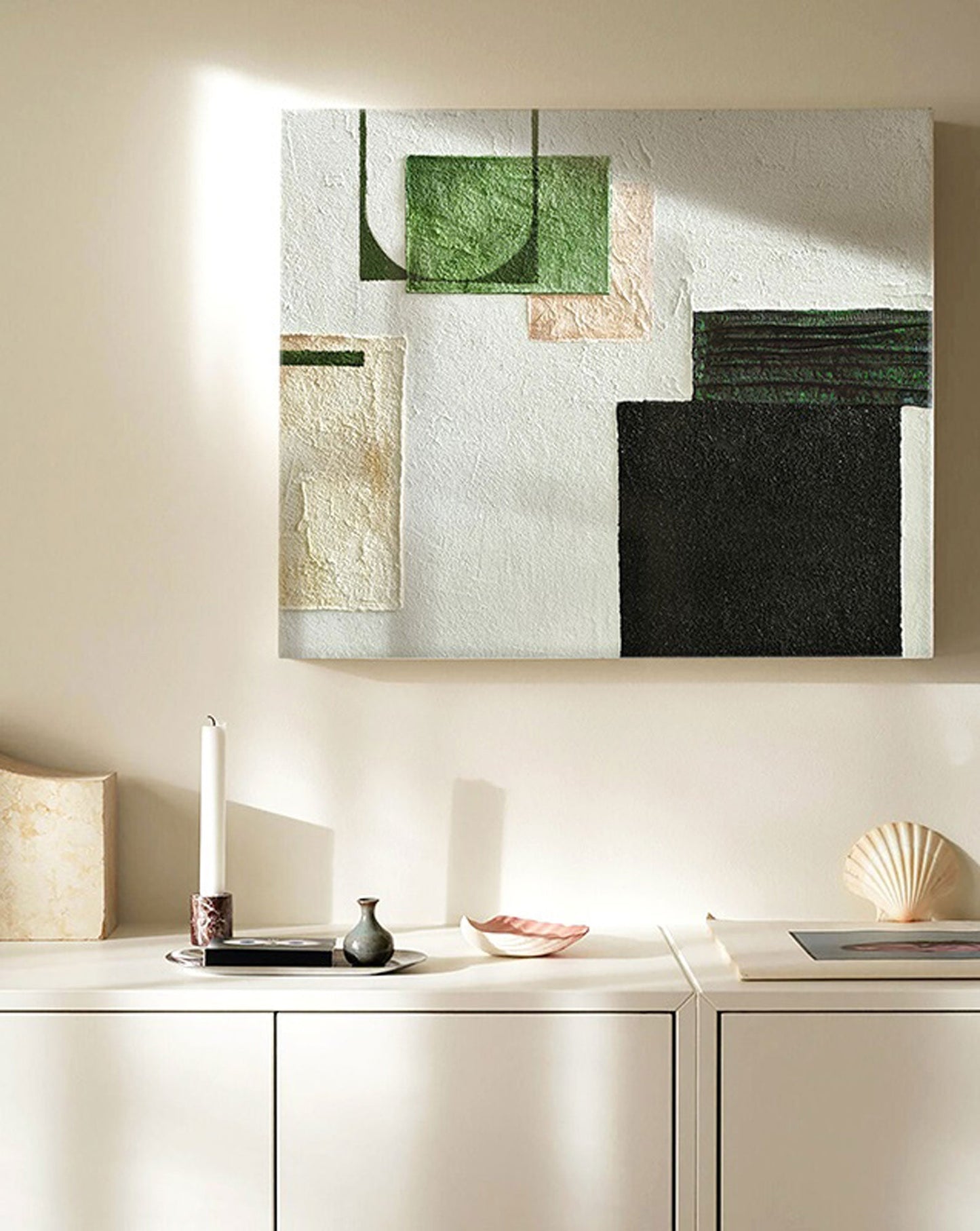 Elegant Minimalist Geometric Oil Painting for Contemporary Home Decor