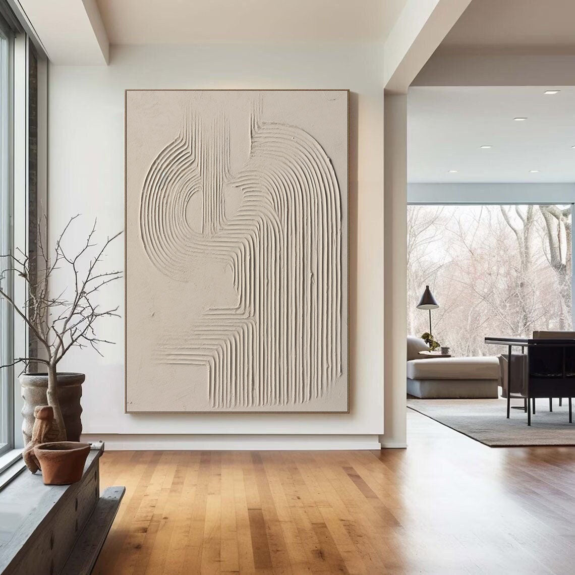 Contemporary Abstract Textured Oil Painting for Modern Home Decor