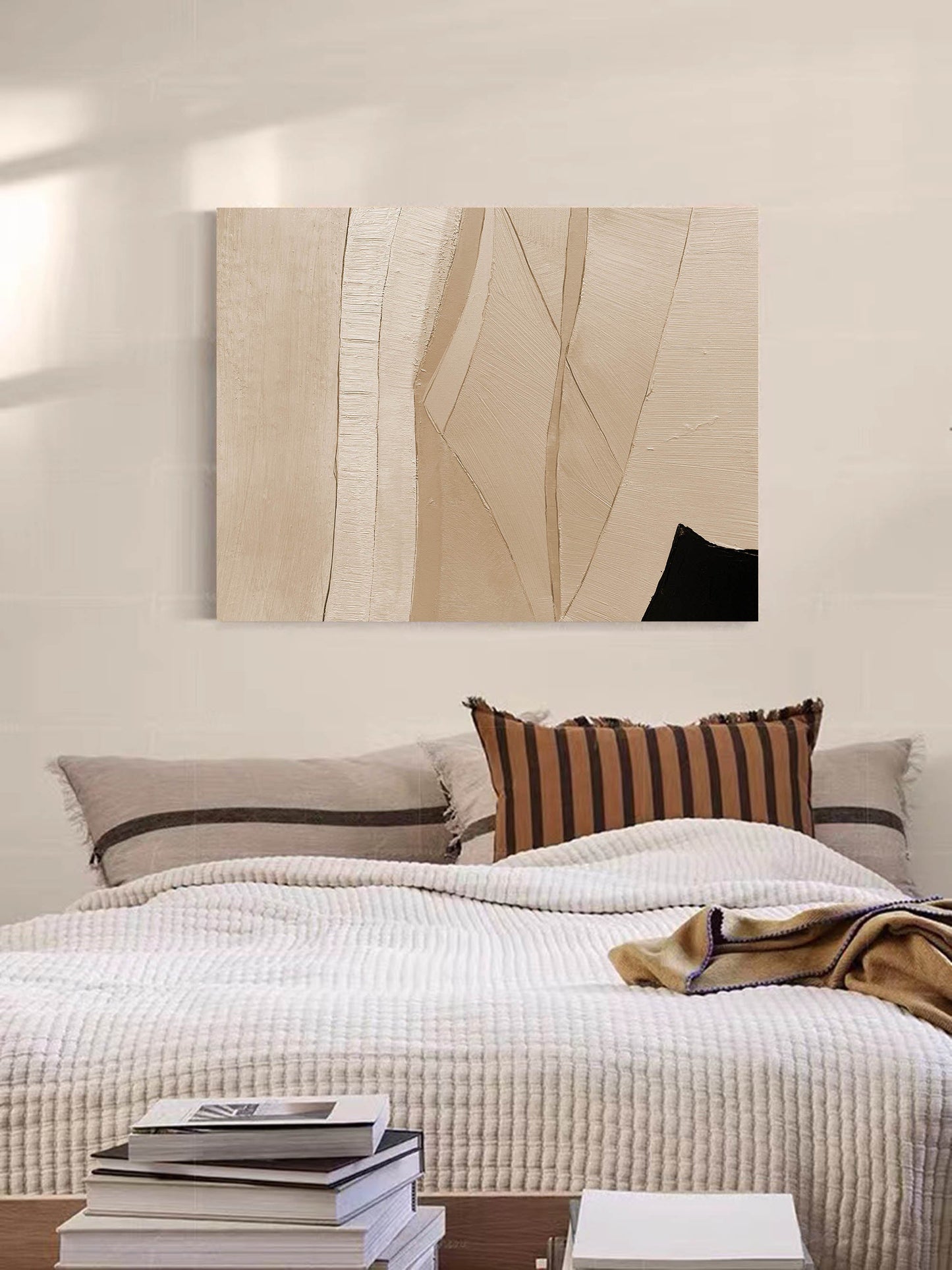 Elegant Minimalist Geometric Oil Painting for Modern Home Decor