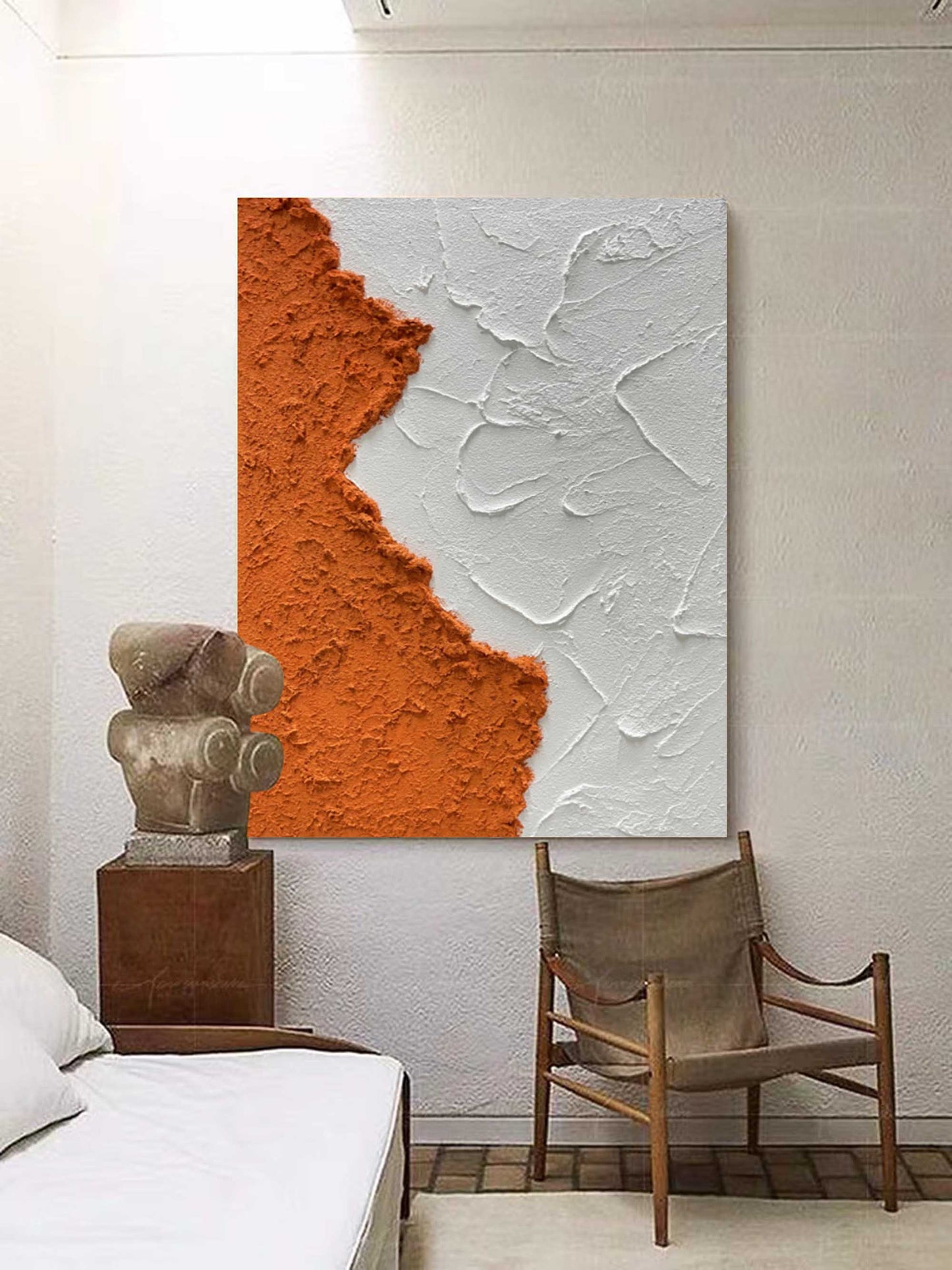 Abstract Coastal Sunrise Oil Painting for Beach Home Décor