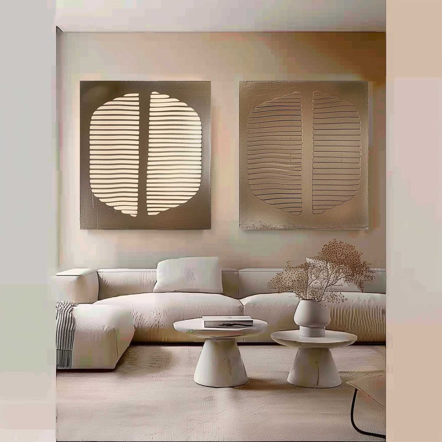 Bohemian Modern Abstract Oil Painting Wall Art Set for Home Decor
