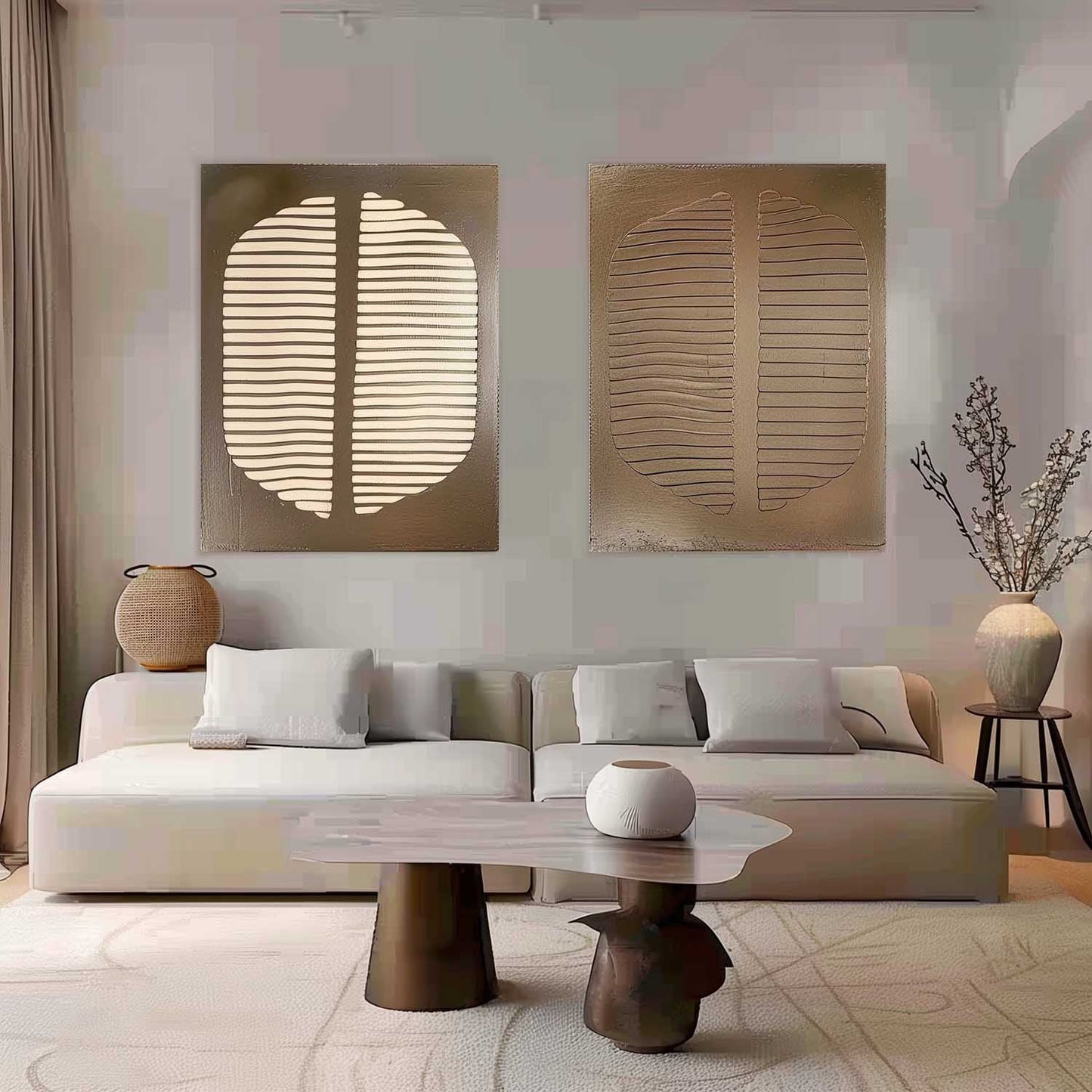 Bohemian Modern Abstract Oil Painting Wall Art Set for Home Decor