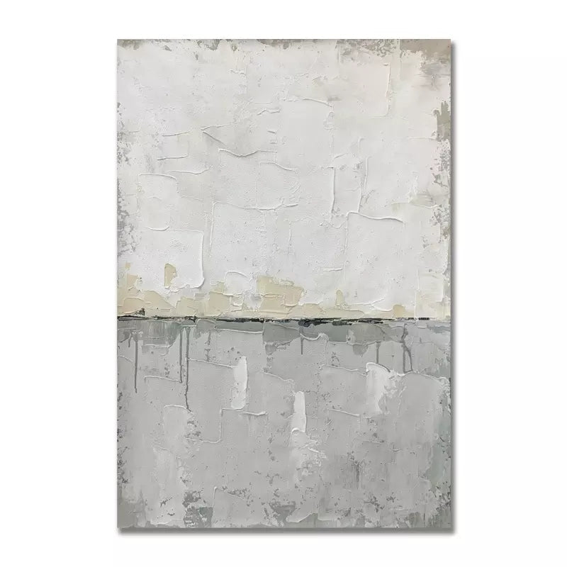 Contemporary Grey Abstract Oil Painting for Modern Home Decor