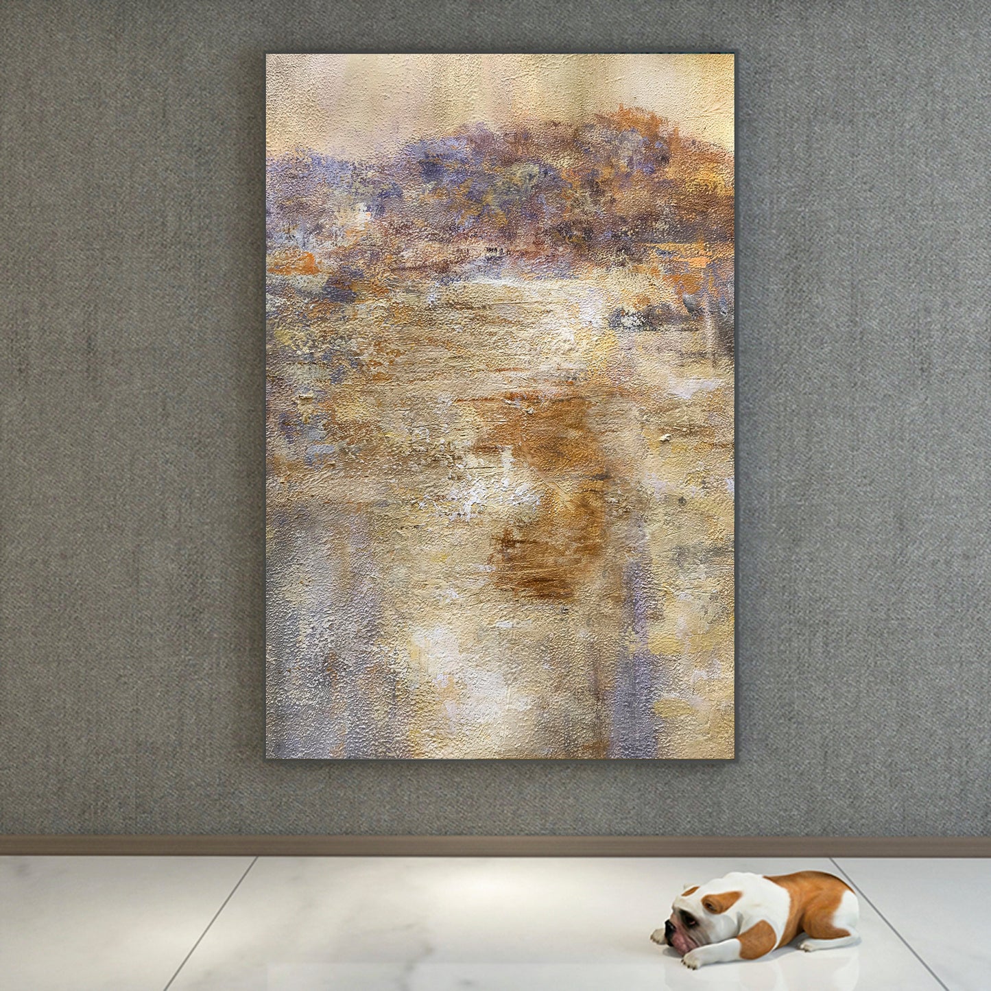 Abstract Landscape in Warm Tones | Unique Oil Painting for Home Decor