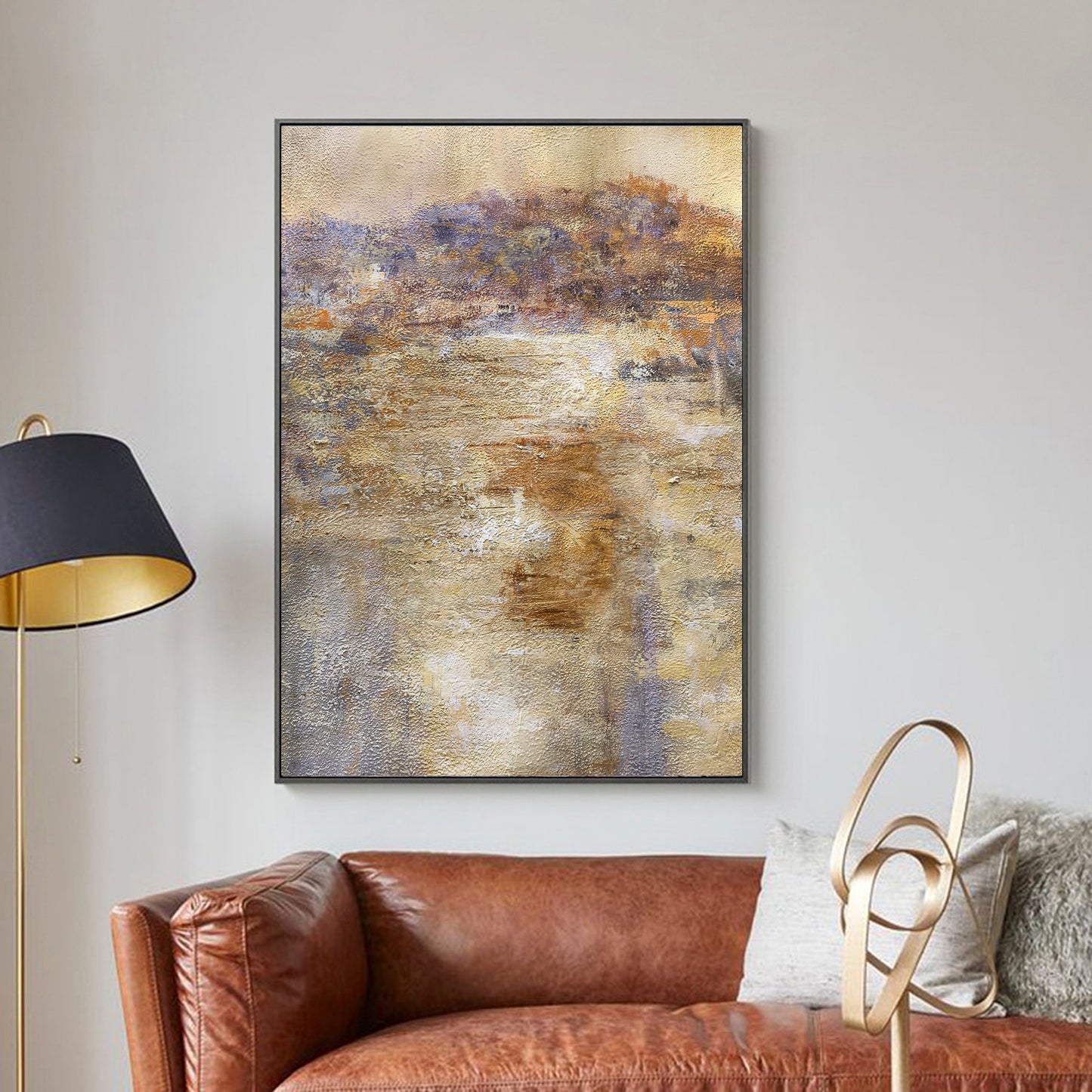Abstract Landscape in Warm Tones | Unique Oil Painting for Home Decor