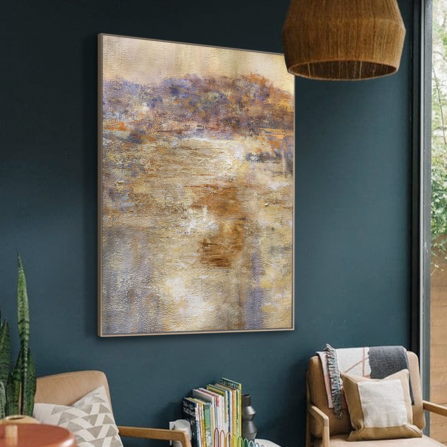 Abstract Landscape in Warm Tones | Unique Oil Painting for Home Decor