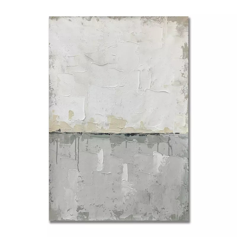 Contemporary Grey Abstract Oil Painting for Modern Home Decor