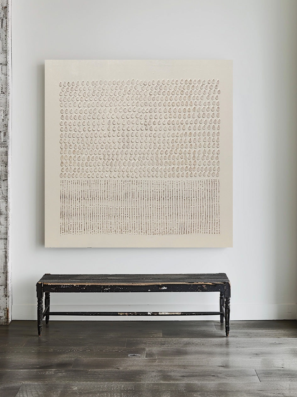 Wabi-Sabi Minimalist Oil Painting for Serene Home Decor