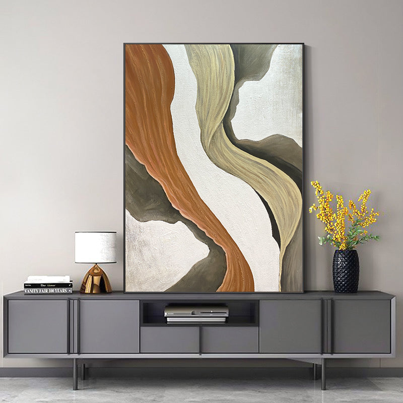 Natural Stone Waves Nature Desert Aesthetic Oil Painting