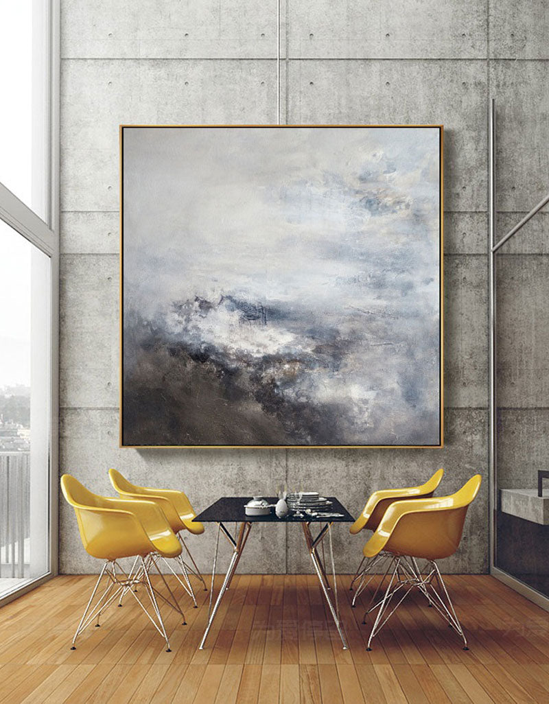 Contemporary Brown Abstract Oil Painting for Modern Home Decor