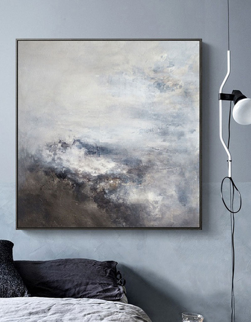 Contemporary Brown Abstract Oil Painting for Modern Home Decor