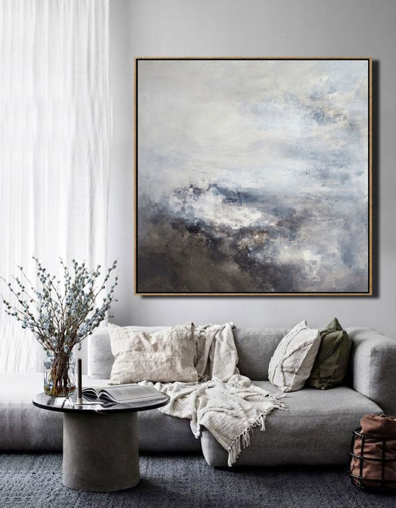 Contemporary Brown Abstract Oil Painting for Modern Home Decor