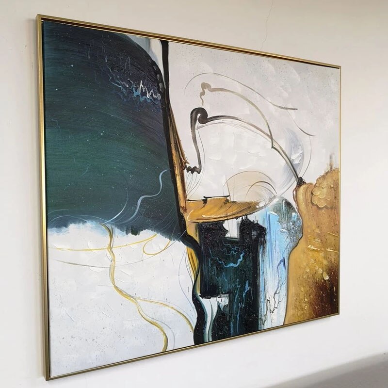 Contemplative Abstract Oil Painting Evoking Nostalgia and Memories