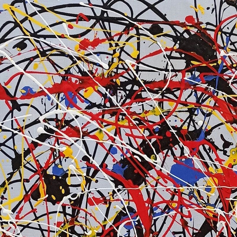 Colorful Abstract Oil Painting - Dynamic Swirls of Emotion and Energy