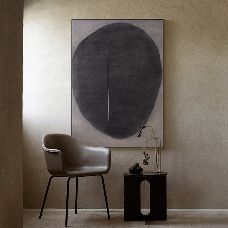 Contemporary Abstract Black Oil Painting for Modern Home Decor