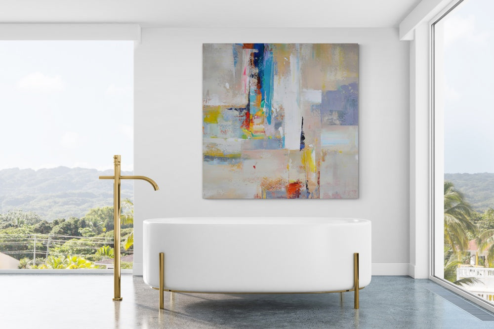 Colorful Abstract Landscape Painting for Home Décor and Art Collectors