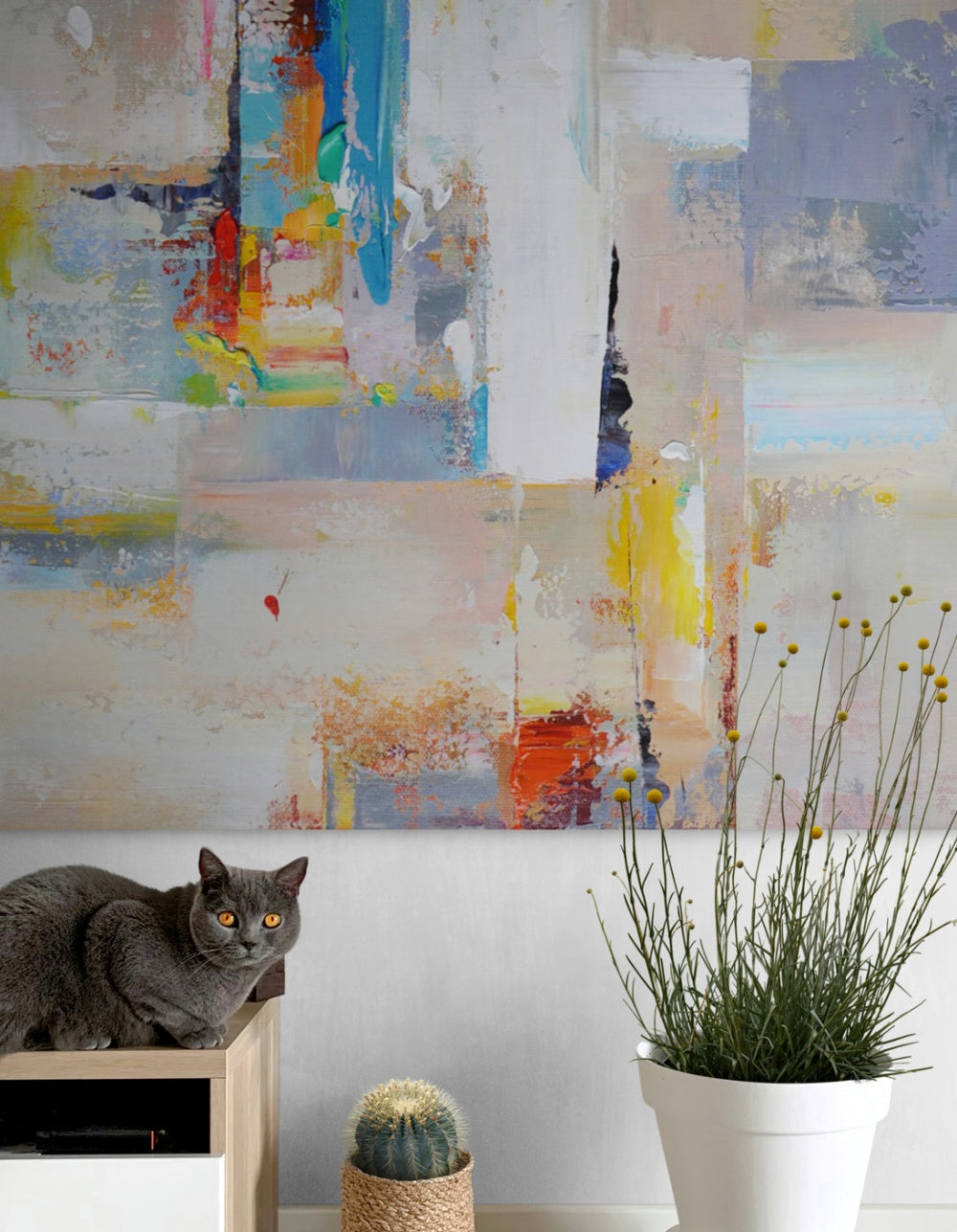 Colorful Abstract Landscape Painting for Home Décor and Art Collectors