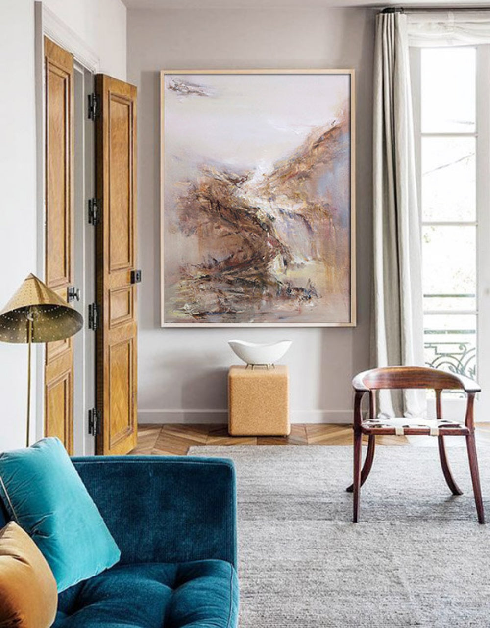 Abstract Serenity: Uplifting Oil Painting for Home Decor