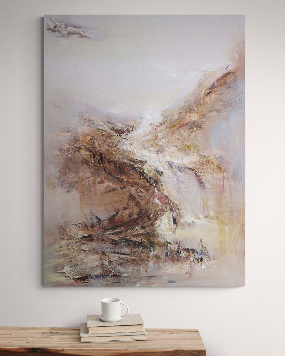Abstract Serenity: Uplifting Oil Painting for Home Decor