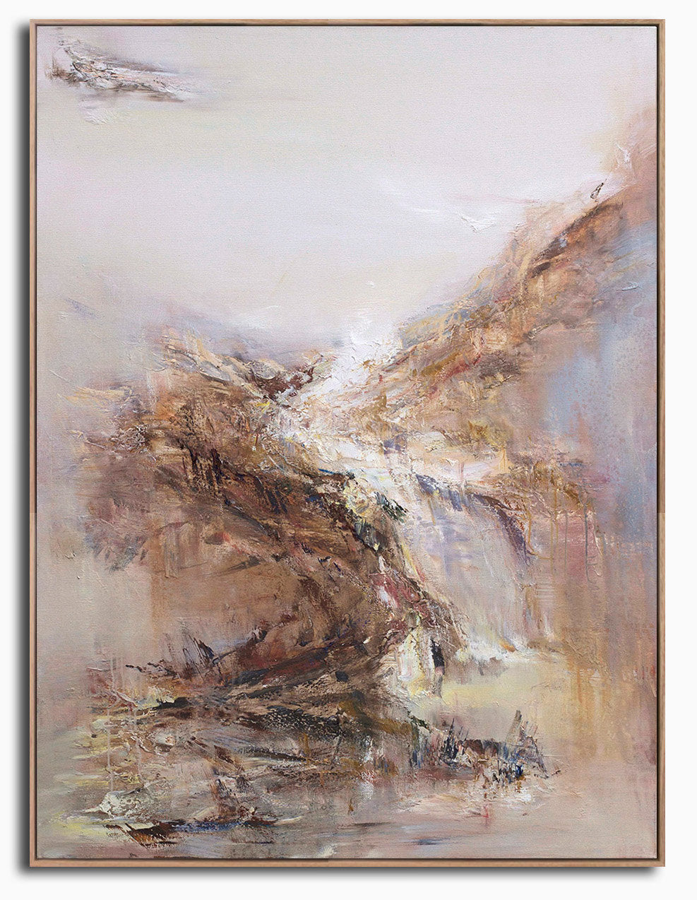 Abstract Serenity: Uplifting Oil Painting for Home Decor
