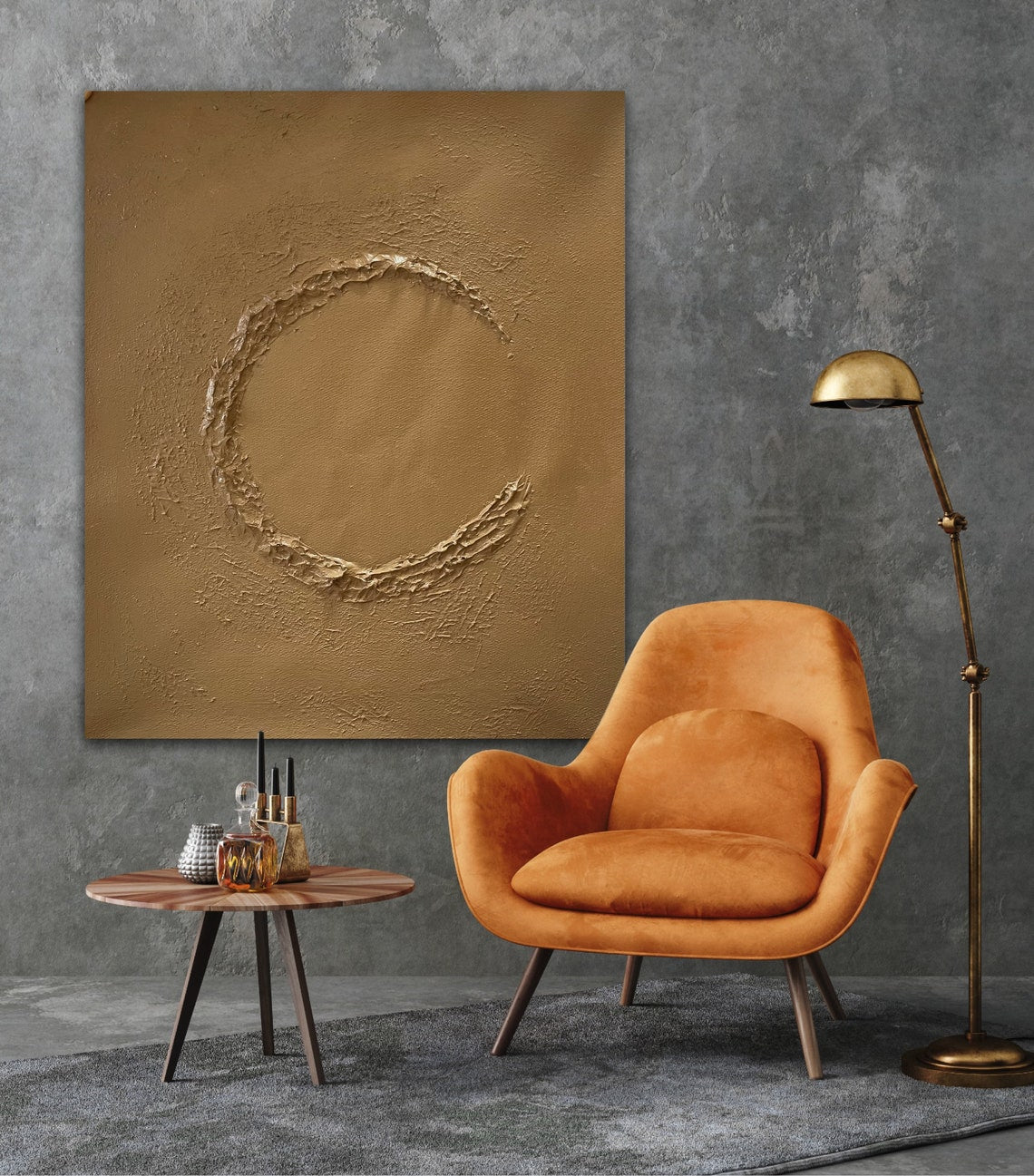 Textured Earth Tones Oil Painting | Modern Abstract Art for Home Decor