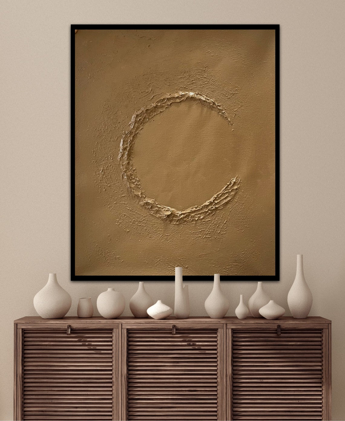 Textured Earth Tones Oil Painting | Modern Abstract Art for Home Decor