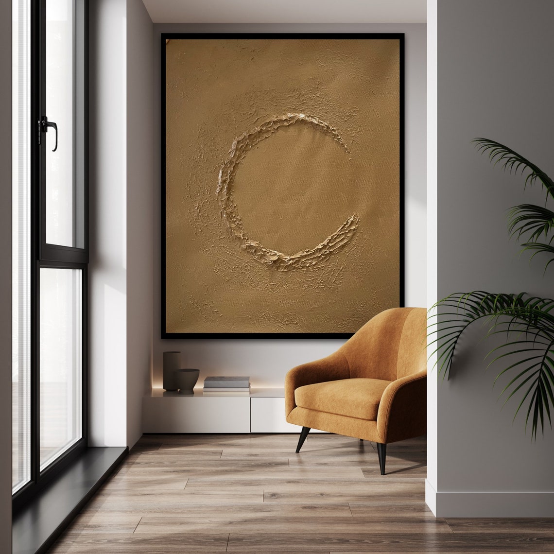 Textured Earth Tones Oil Painting | Modern Abstract Art for Home Decor