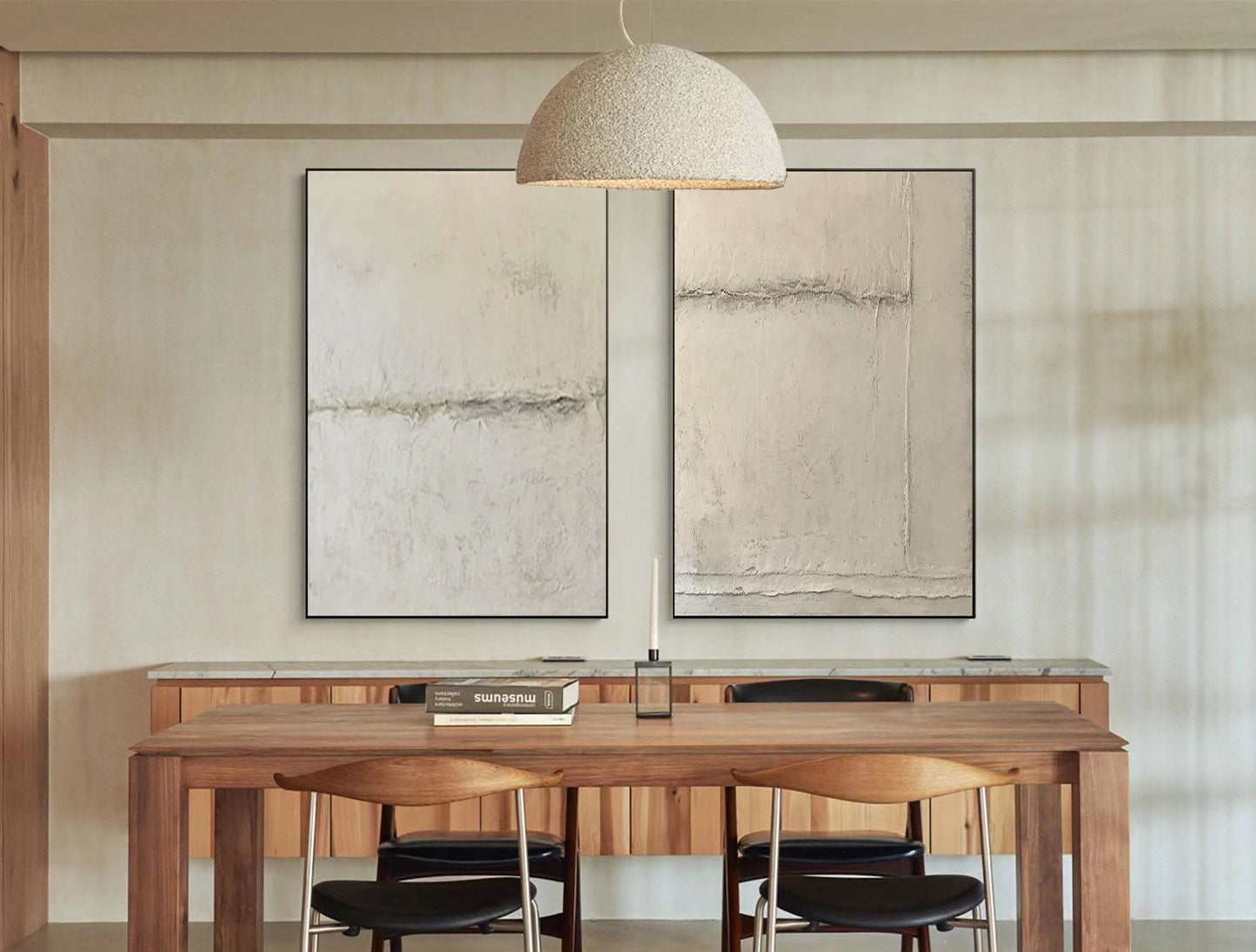 Beige and Grey Modern Abstract Art Set for Contemporary Home Décor