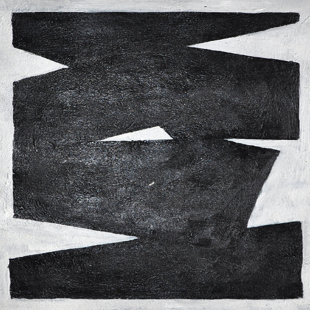 Bold Contrast: Modern Abstract Black and White Oil Painting for Home Decor