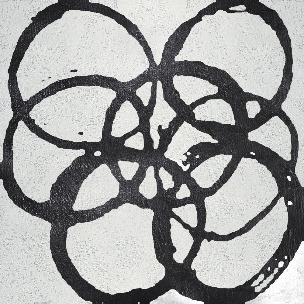 Contemporary Abstract Black and White Floral Oil Painting for Modern Home Decor