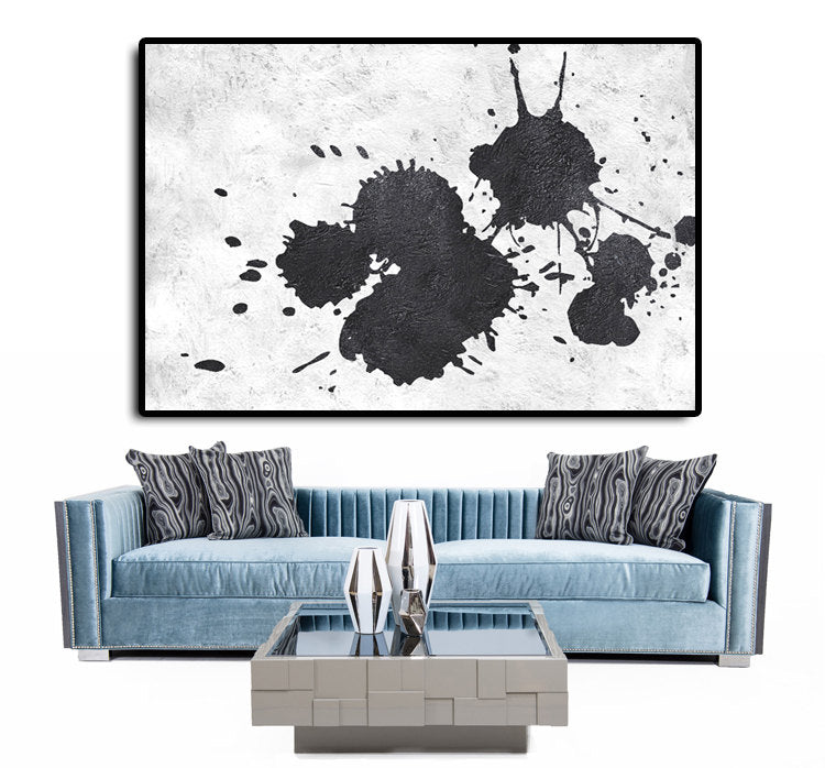 Abstract Black and White Oil Painting for Modern Art Lovers