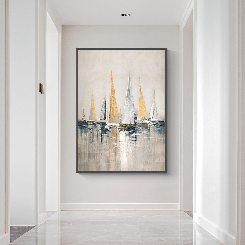 Serene Coastal Sailing Scene with Elegant Yachts on Calm Waters