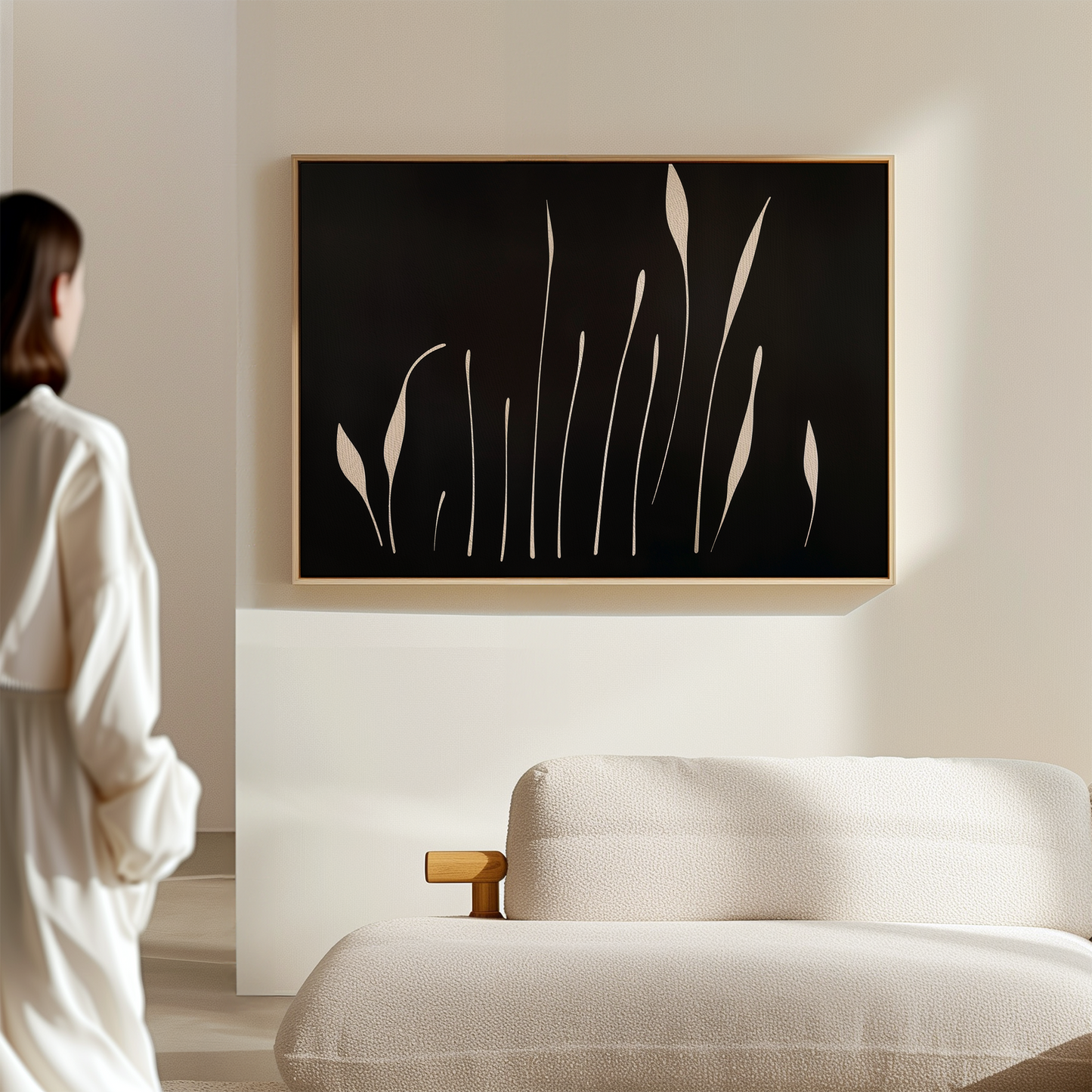 Abstract Botanical Wall Art | Silhouette Oil Painting on Canvas