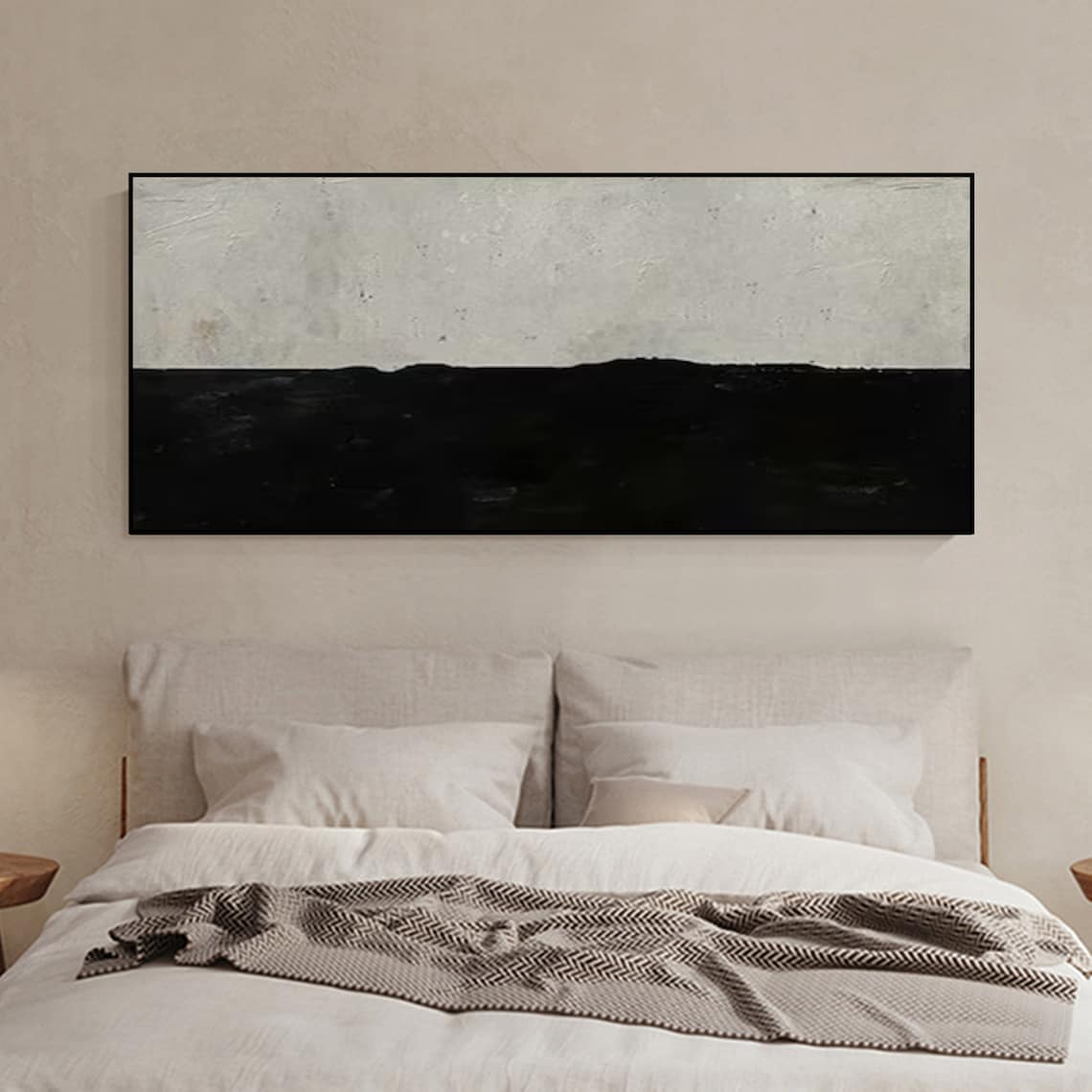 Minimalist Horizon Oil Painting for Modern Home Décor