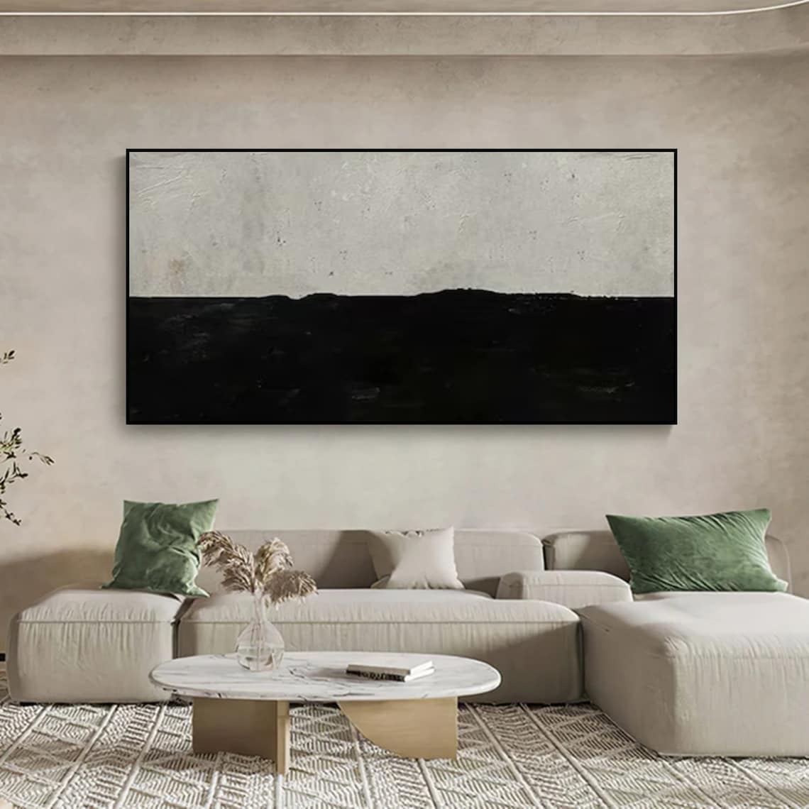 Minimalist Horizon Oil Painting for Modern Home Décor