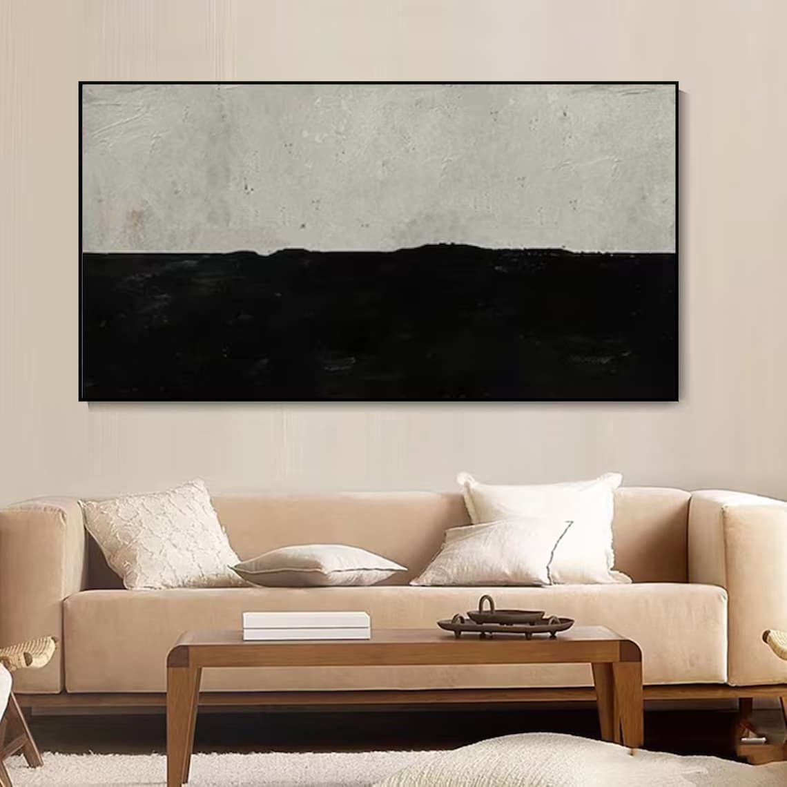 Minimalist Horizon Oil Painting for Modern Home Décor