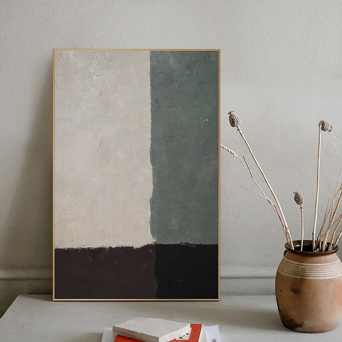 Contemporary Minimalist Oil Painting for Elegant Home Décor