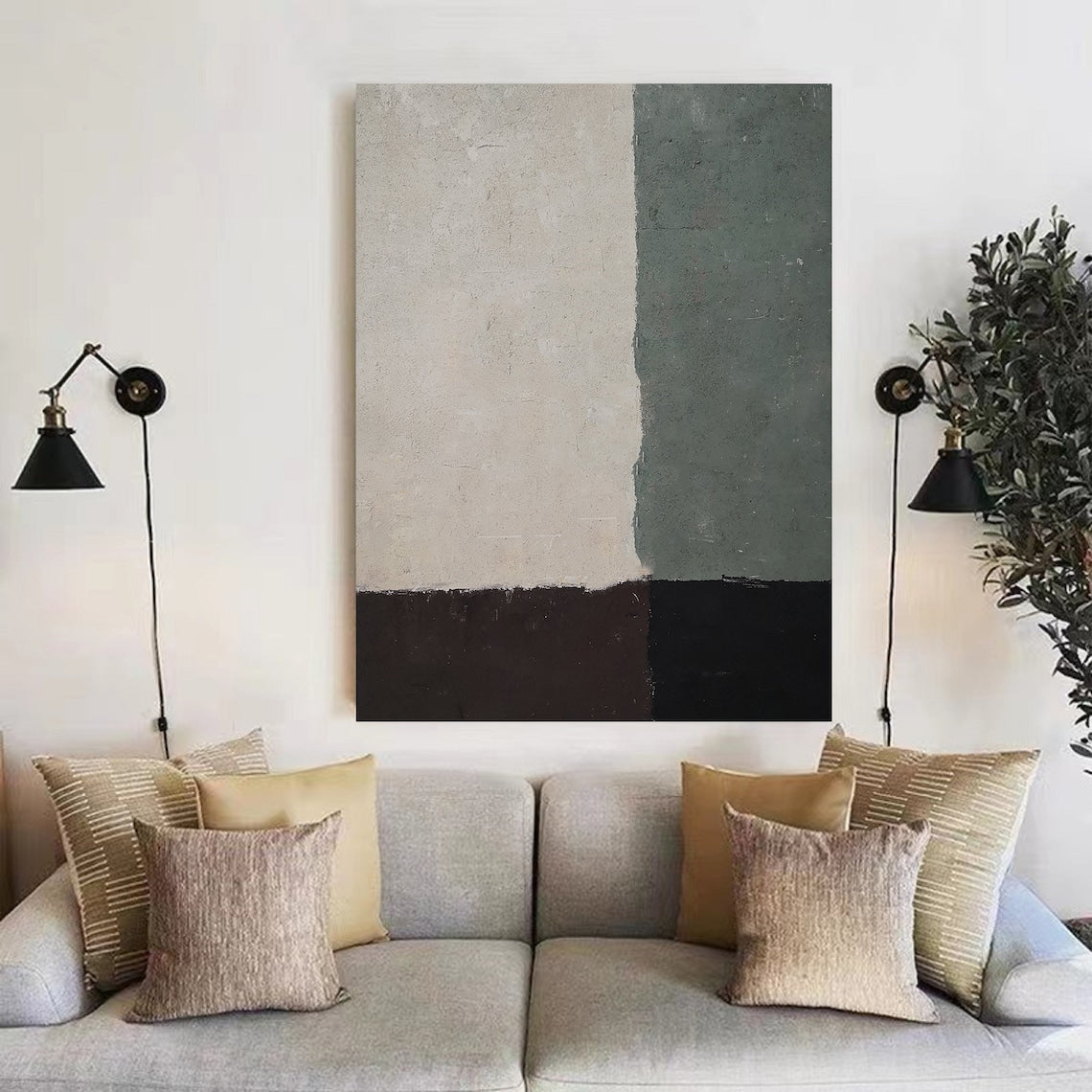 Contemporary Minimalist Oil Painting for Elegant Home Décor