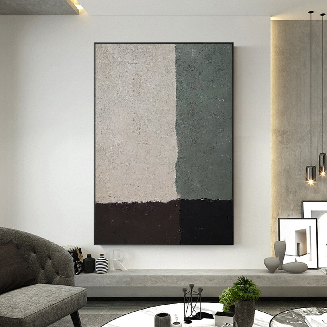 Contemporary Minimalist Oil Painting for Elegant Home Décor