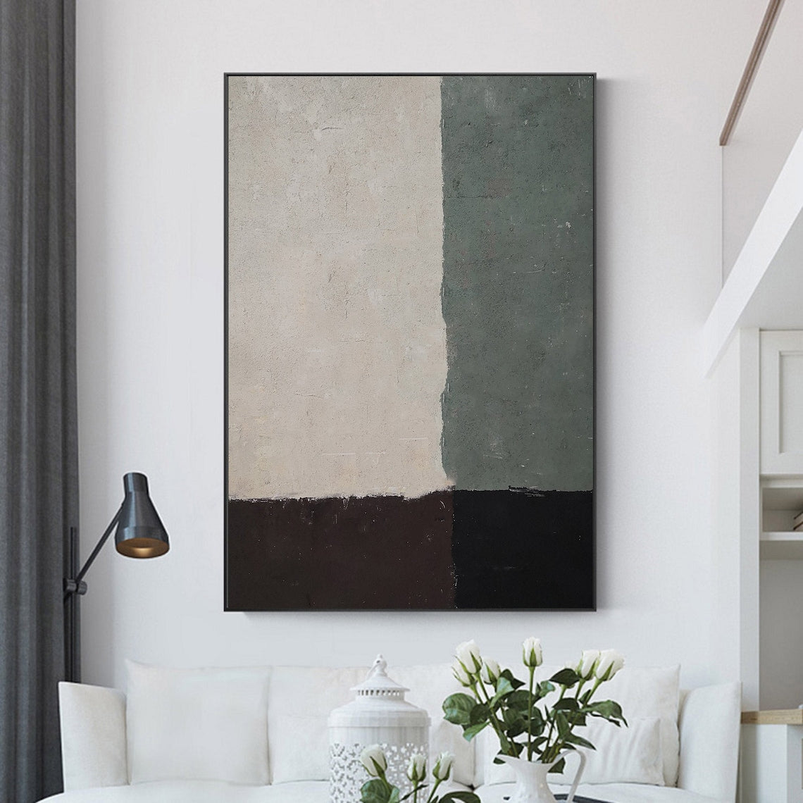 Contemporary Minimalist Oil Painting for Elegant Home Décor