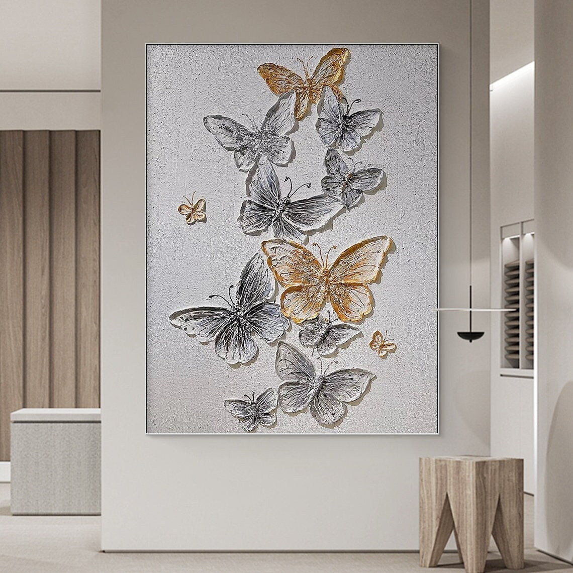 Elegant Butterfly Oil Painting for Modern Home Décor