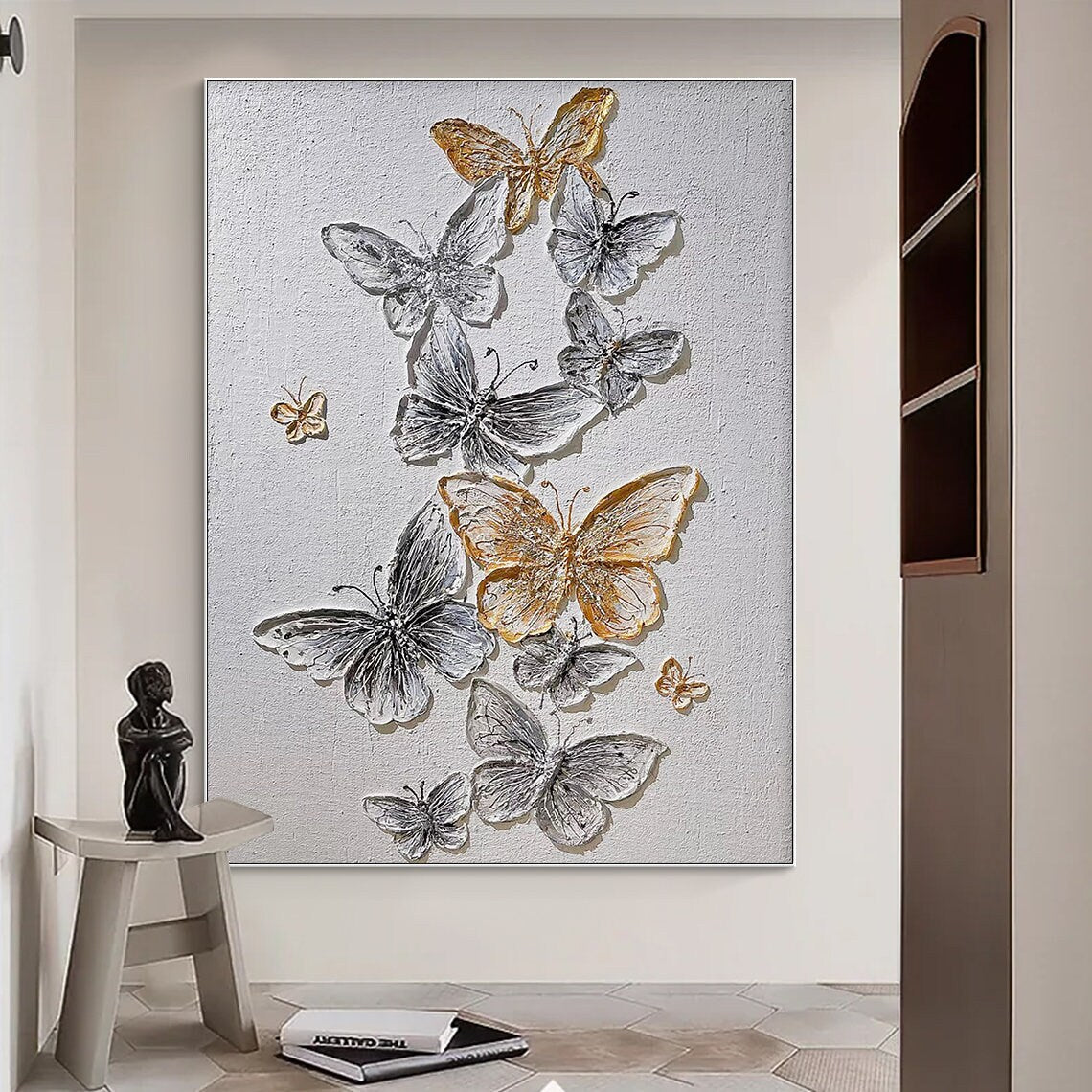 Elegant Butterfly Oil Painting for Modern Home Décor