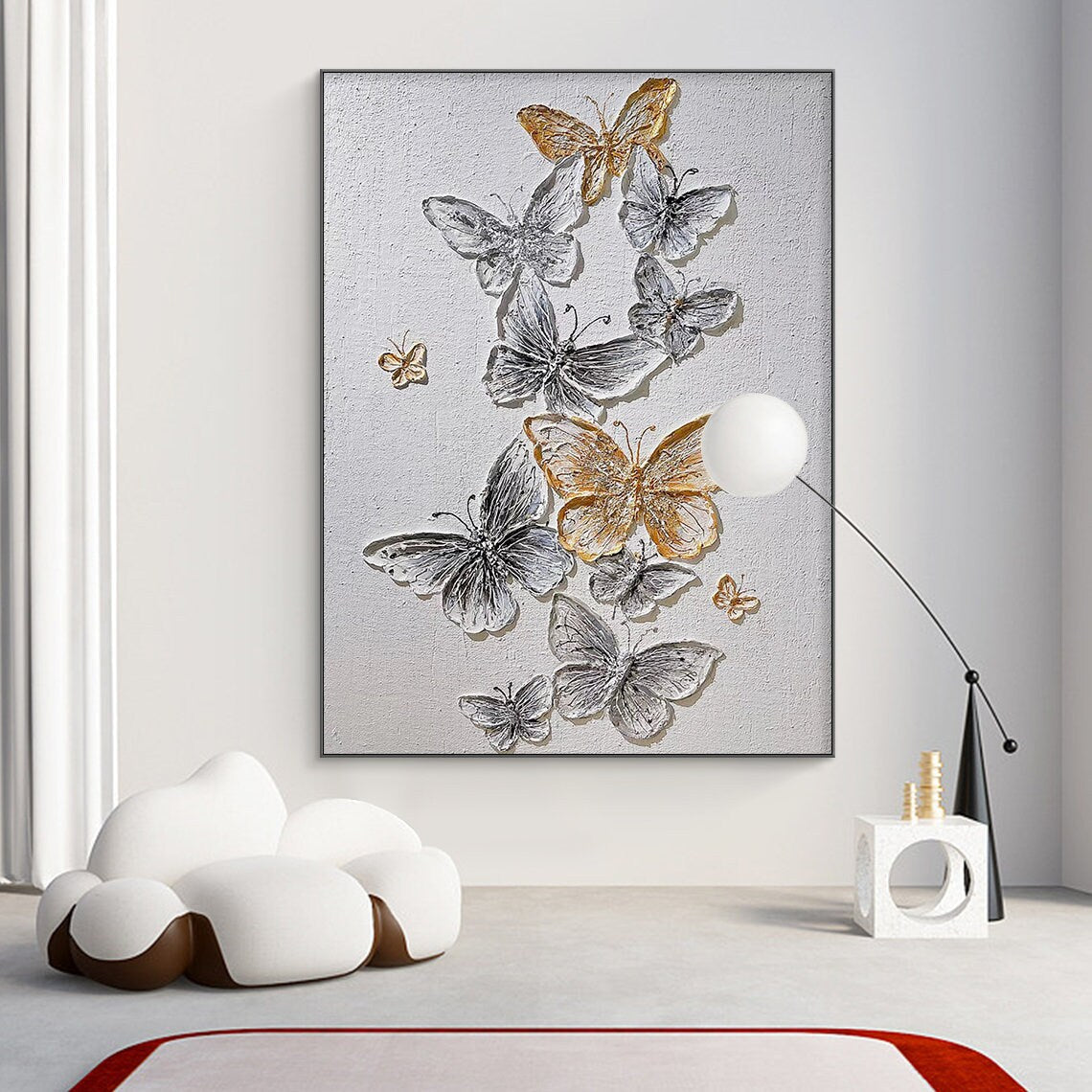 Elegant Butterfly Oil Painting for Modern Home Décor
