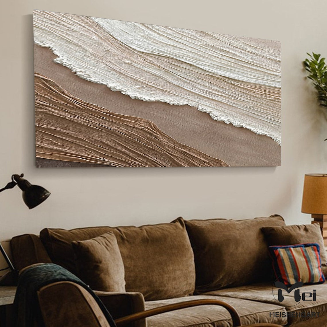 Serene Abstract Landscape Oil Painting for Modern Home Decor