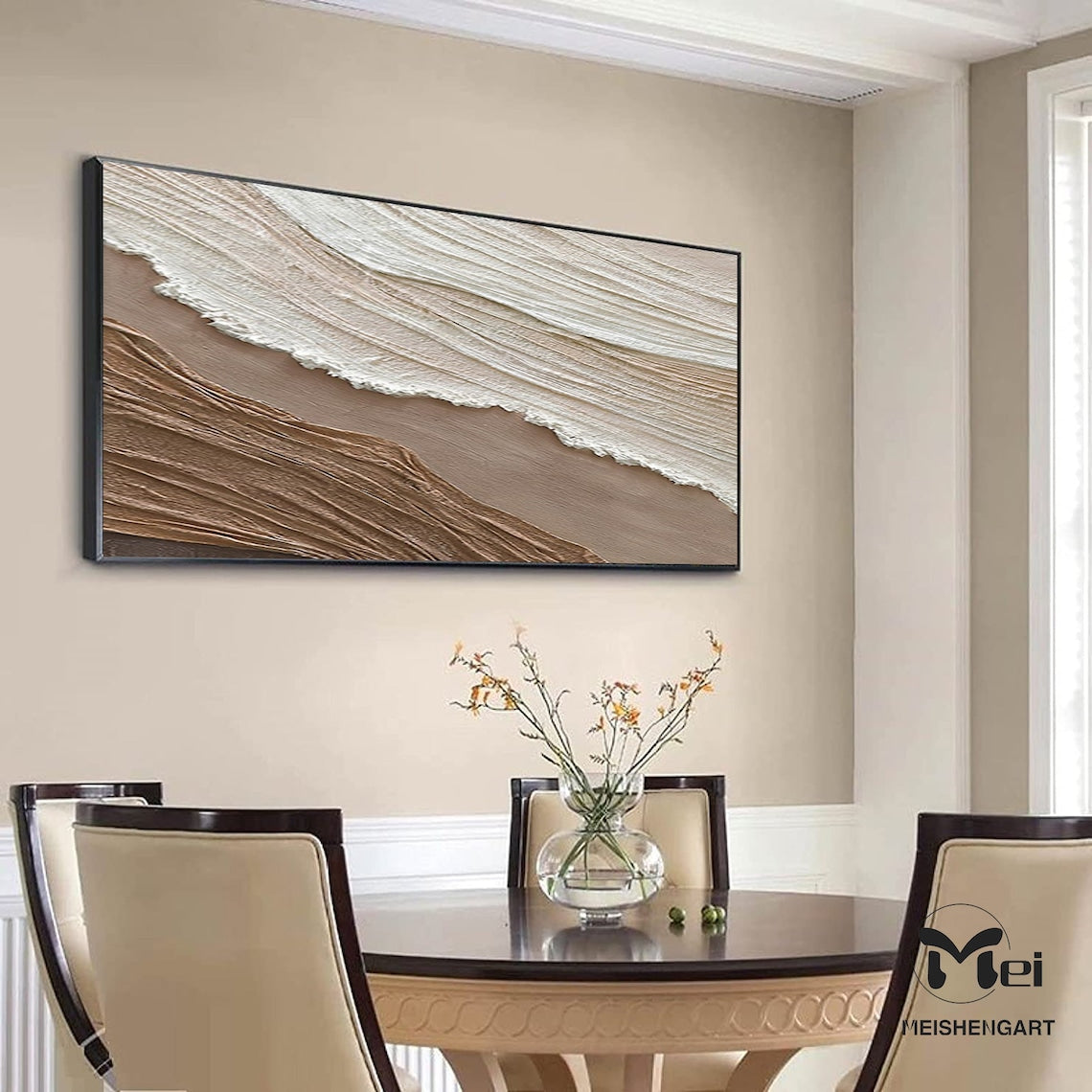 Serene Abstract Landscape Oil Painting for Modern Home Decor
